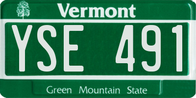 VT license plate YSE491