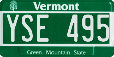 VT license plate YSE495