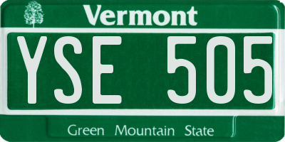 VT license plate YSE505