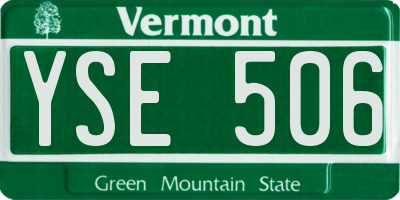 VT license plate YSE506