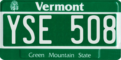VT license plate YSE508
