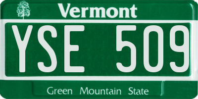 VT license plate YSE509