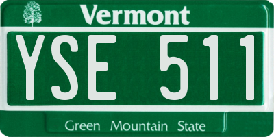 VT license plate YSE511