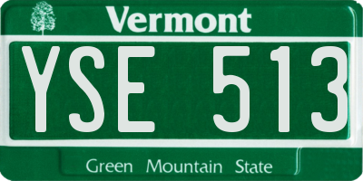 VT license plate YSE513