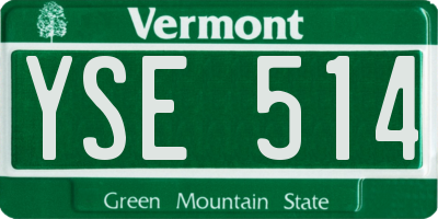 VT license plate YSE514