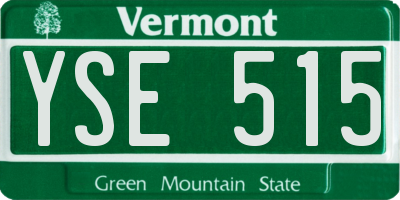 VT license plate YSE515