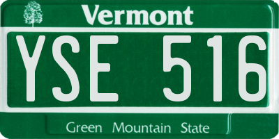 VT license plate YSE516