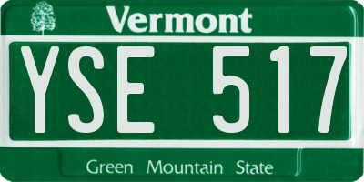 VT license plate YSE517