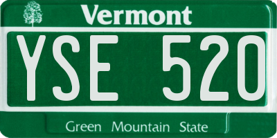 VT license plate YSE520