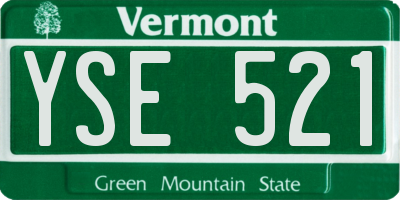 VT license plate YSE521