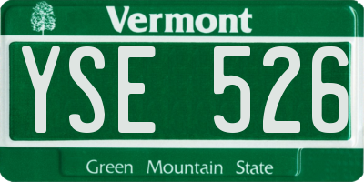 VT license plate YSE526