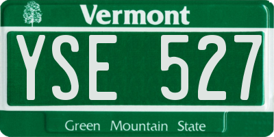 VT license plate YSE527