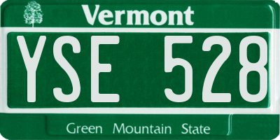 VT license plate YSE528