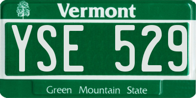 VT license plate YSE529