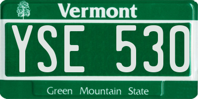 VT license plate YSE530