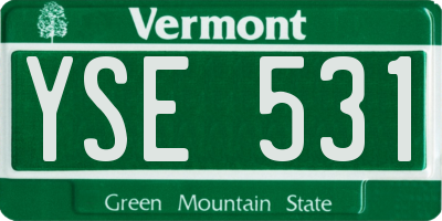 VT license plate YSE531