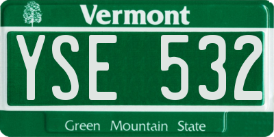 VT license plate YSE532