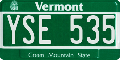 VT license plate YSE535