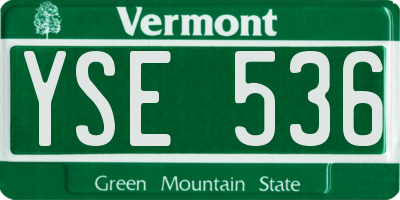 VT license plate YSE536