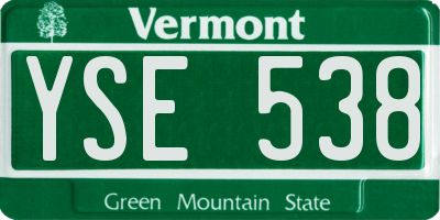 VT license plate YSE538
