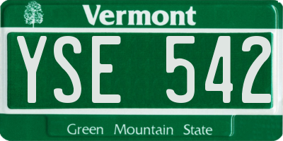 VT license plate YSE542