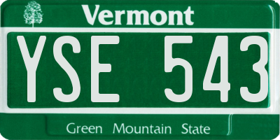 VT license plate YSE543