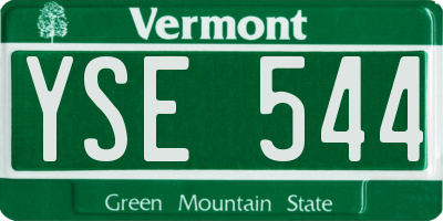 VT license plate YSE544