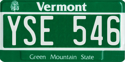 VT license plate YSE546