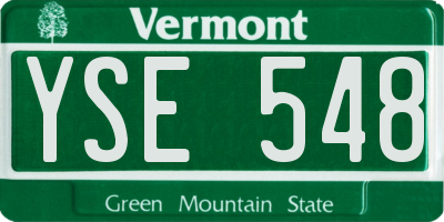 VT license plate YSE548