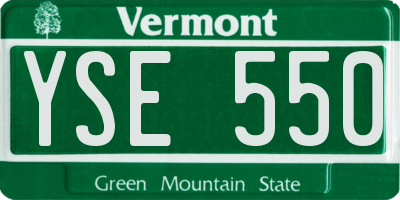 VT license plate YSE550