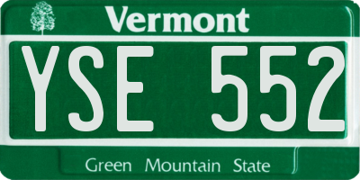 VT license plate YSE552