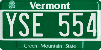 VT license plate YSE554