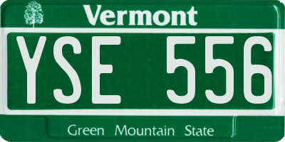 VT license plate YSE556