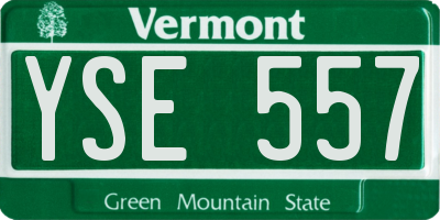 VT license plate YSE557