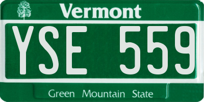 VT license plate YSE559