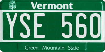 VT license plate YSE560