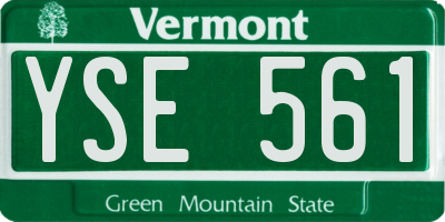 VT license plate YSE561