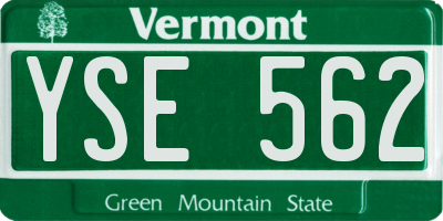 VT license plate YSE562