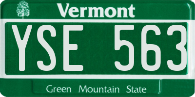 VT license plate YSE563