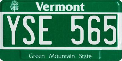 VT license plate YSE565