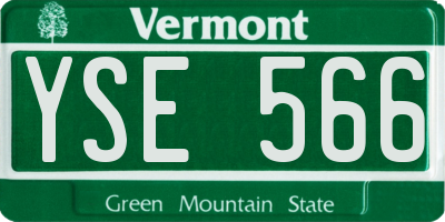 VT license plate YSE566