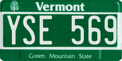 VT license plate YSE569