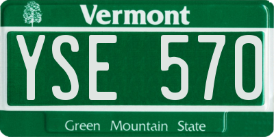 VT license plate YSE570