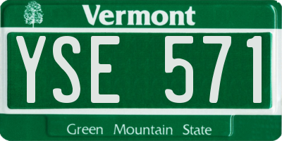 VT license plate YSE571