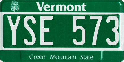 VT license plate YSE573