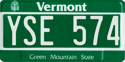 VT license plate YSE574