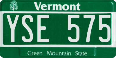 VT license plate YSE575