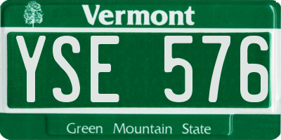 VT license plate YSE576