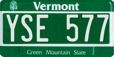 VT license plate YSE577