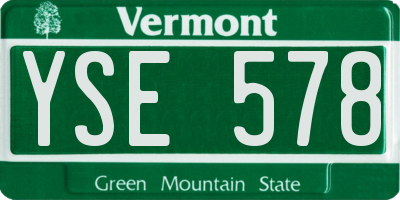 VT license plate YSE578